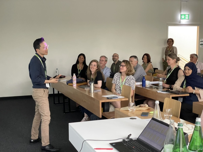 Mr. Marcus Leung-Shea, Acting Director of the Sustainability/Net-Zero Office, presenting HKUST's innovative pilot engagement campaign targeting energy savings and safety in research labs.