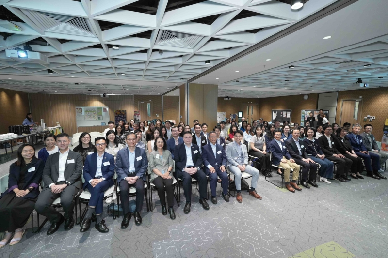 Representatives from the eight UGC-funded universities join the Jockey Club Sustainable Campus Consumer Programme closing ceremony at EdUHK