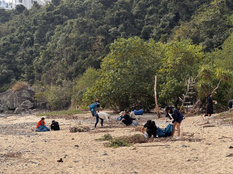A casual wellness walk transformed into hands-on stewardship, with everyone contributing to remove litter from the sand and rocky shore to help protect marine life and restore the coastal landscape for nearby communities, kayakers, and future visitors.